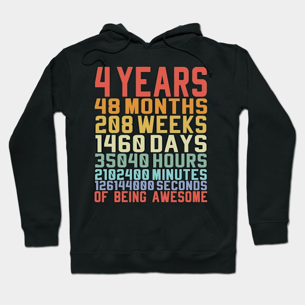 4 Years of being awsome Birthday Gift Hoodie by BIGUP